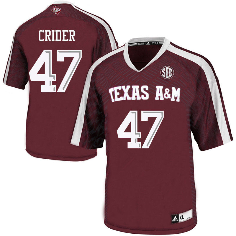 Men #47 Jett Crider Texas A&M Aggies College Football Jerseys-Maroon